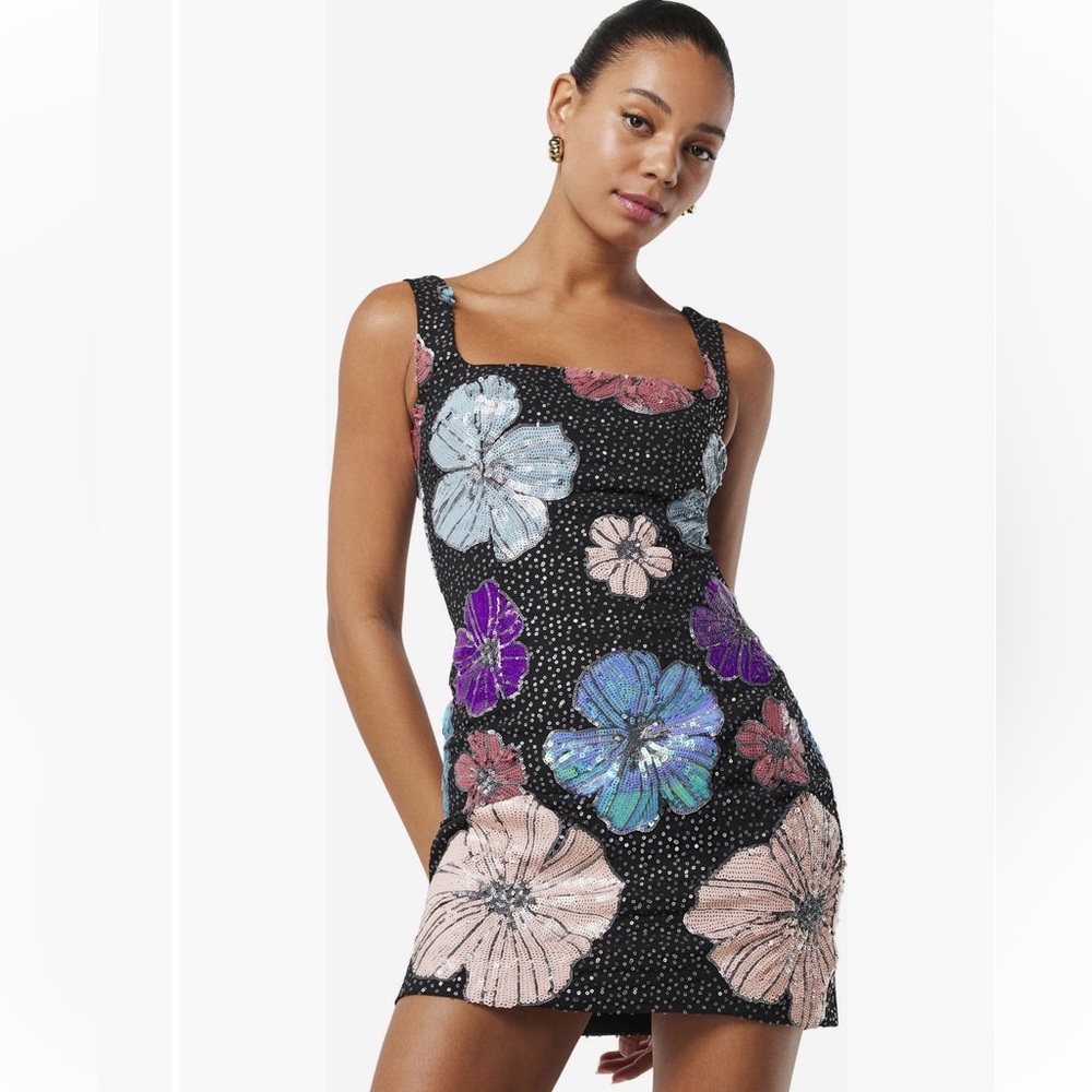Elliatt Black and Multicolor Floral Mini Dress